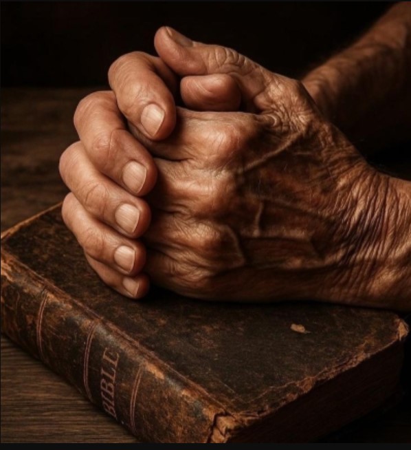 Mãos sobre a bíblia