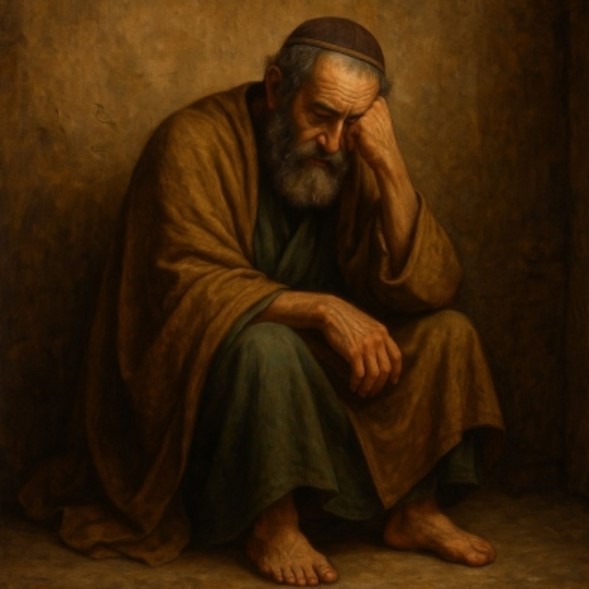Homem bíblico sofrendo